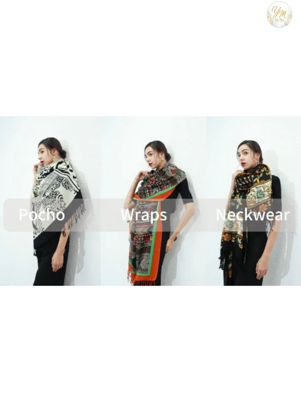 100% Merino Wool Extra Large Pashmina Shawl Wrap for Women
